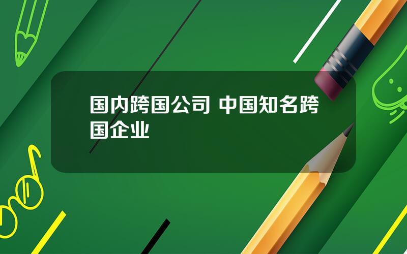 国内跨国公司 中国知名跨国企业